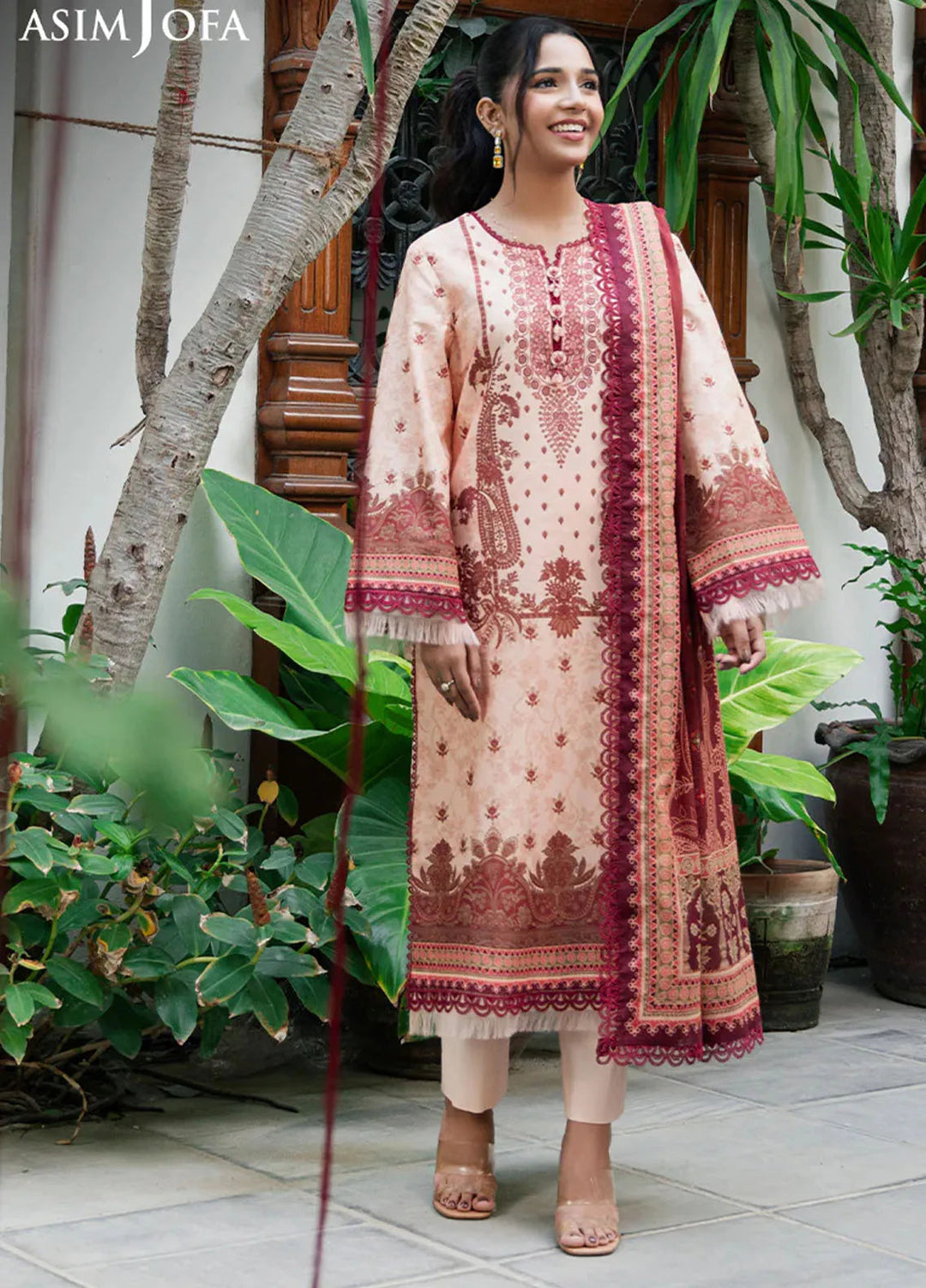Asim Jofa Printed Lawn Suits Unstitched 3 Piece AJ25P4 AJUUB-22 - Summer Collection