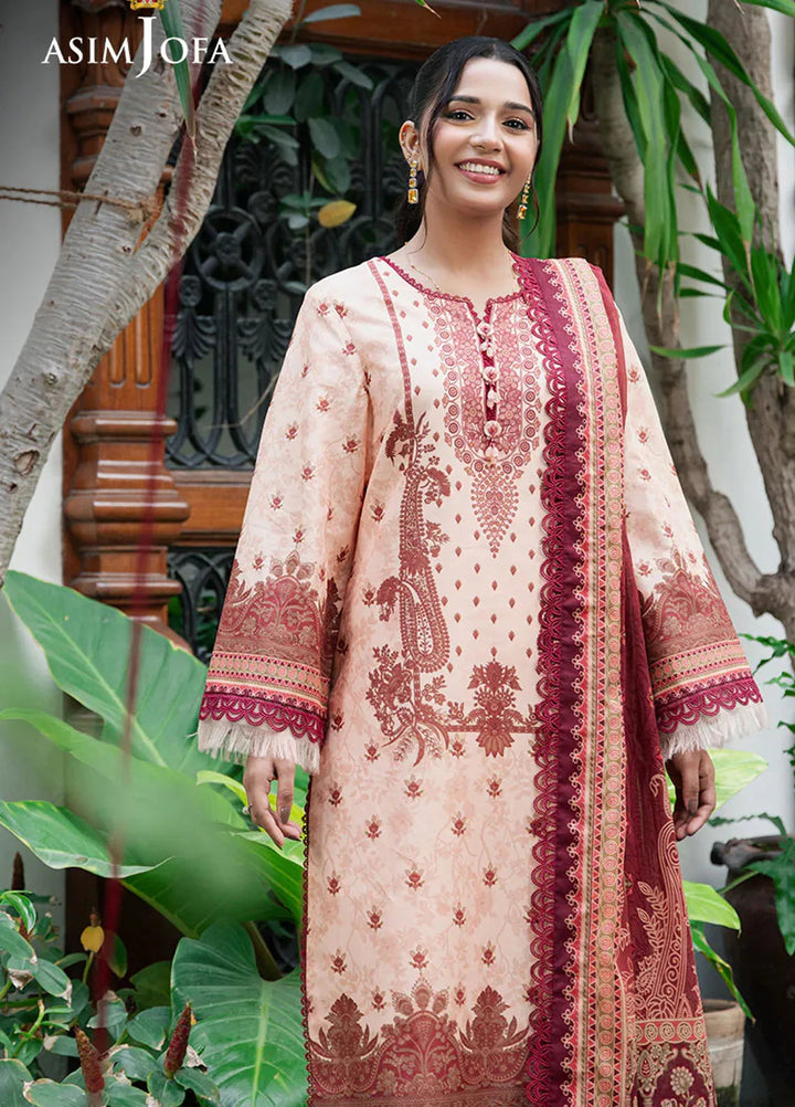 Asim Jofa Printed Lawn Suits Unstitched 3 Piece AJ25P4 AJUUB-22 - Summer Collection