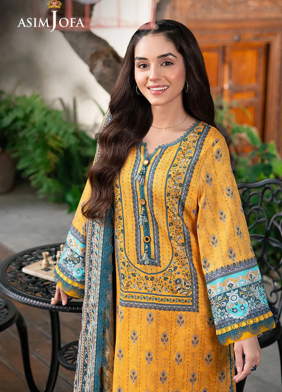 Asim Jofa Printed Lawn Suits Unstitched 3 Piece AJ25P4 AJUUB-23 - Summer Collection