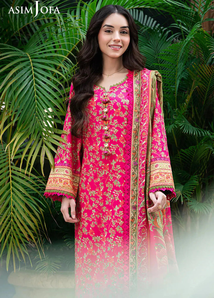 Asim Jofa Printed Lawn Suits Unstitched 3 Piece AJ25P4 AJUUB-24 - Summer Collection