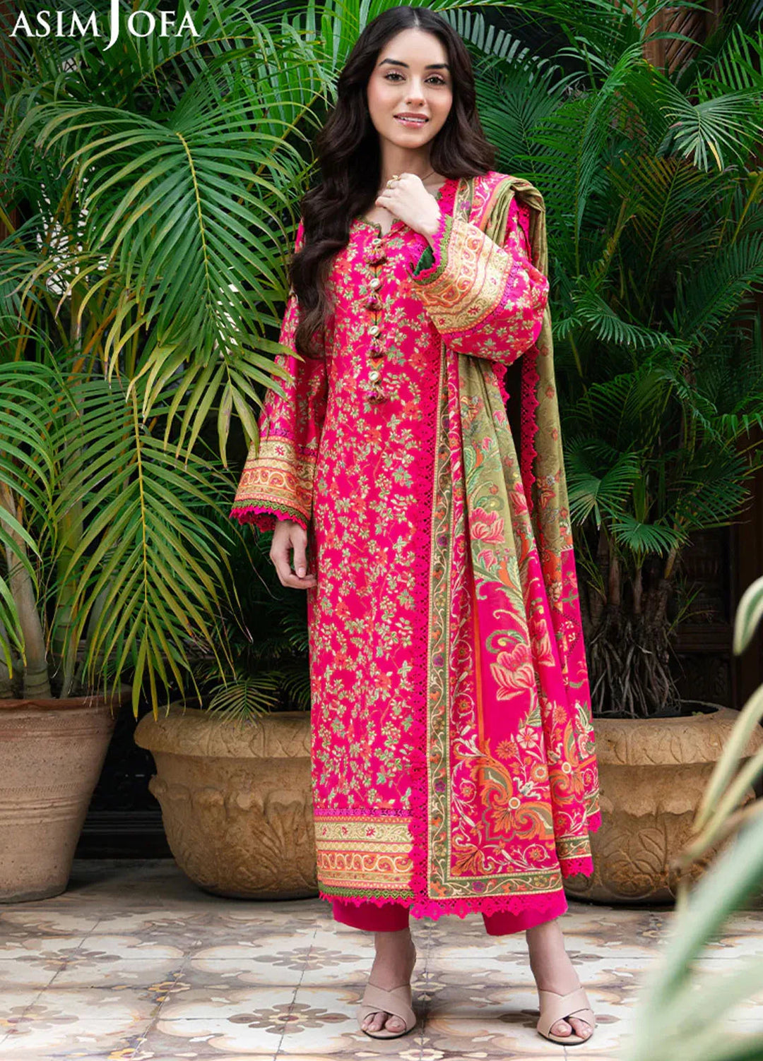 Asim Jofa Printed Lawn Suits Unstitched 3 Piece AJ25P4 AJUUB-24 - Summer Collection