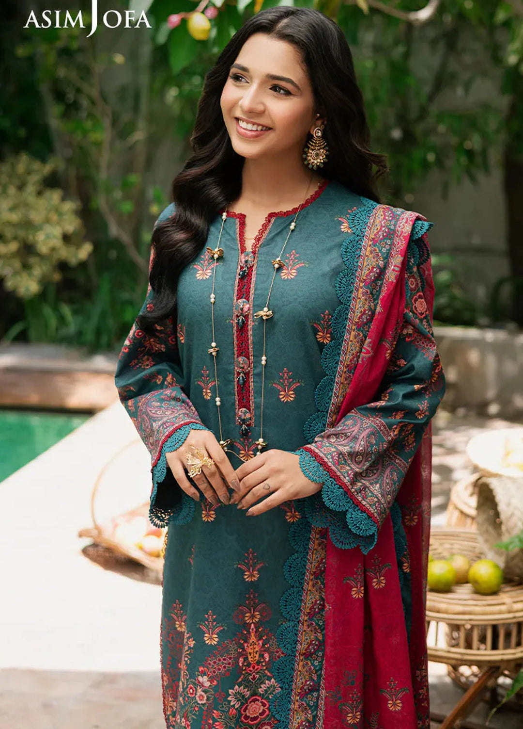 Asim Jofa Printed Lawn Suits Unstitched 3 Piece AJ25P4 AJUUB-26 - Summer Collection