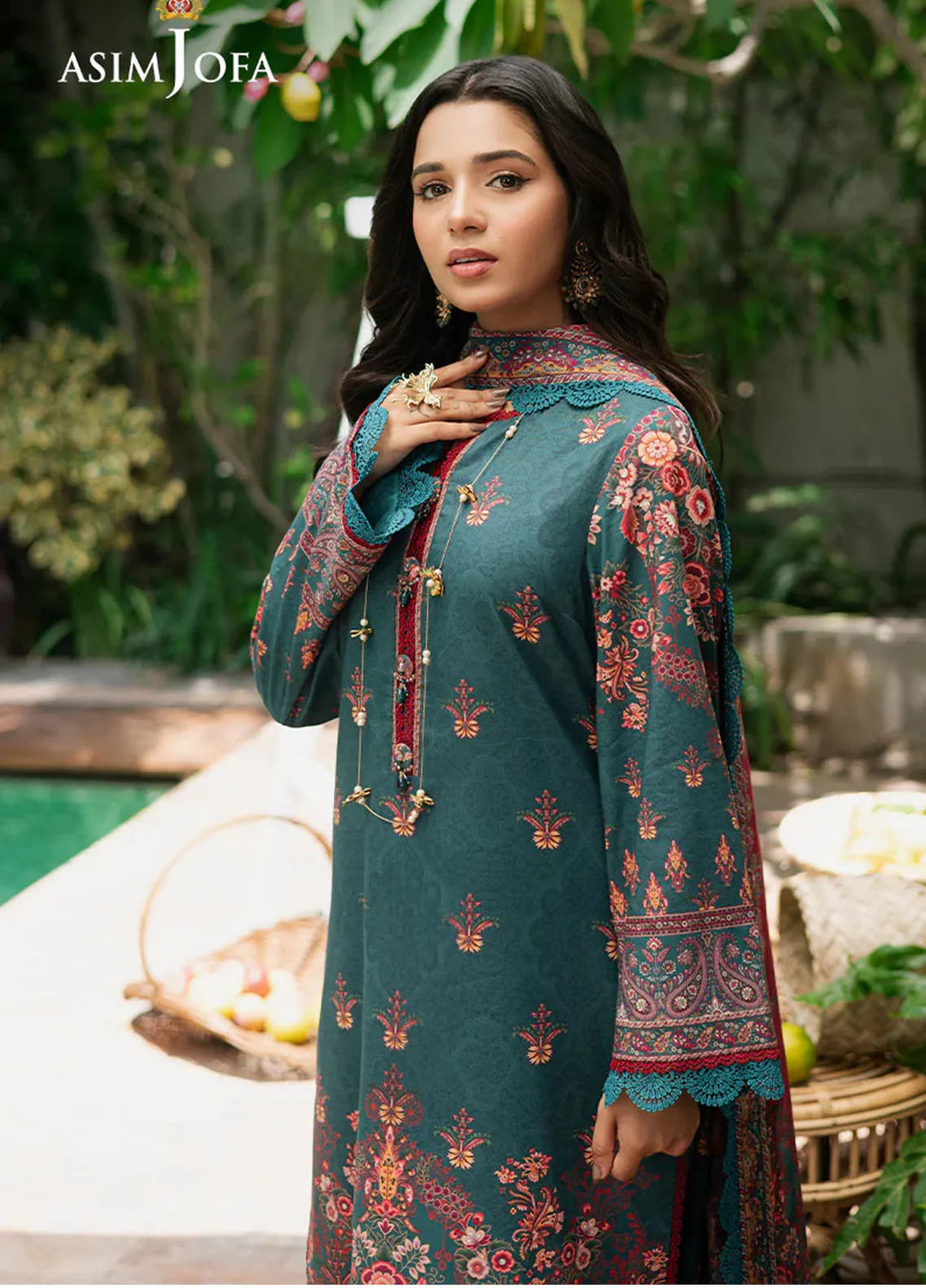 Asim Jofa Printed Lawn Suits Unstitched 3 Piece AJ25P4 AJUUB-26 - Summer Collection