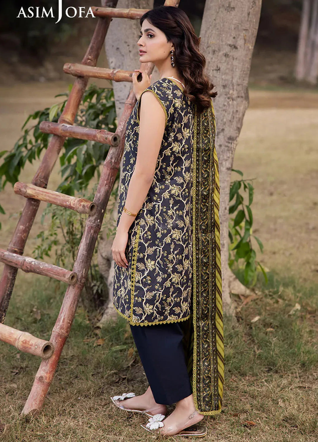 Asim Jofa Printed Lawn Suits Unstitched 3 Piece AJ25P5 AJUBJ-26 - Summer Collection