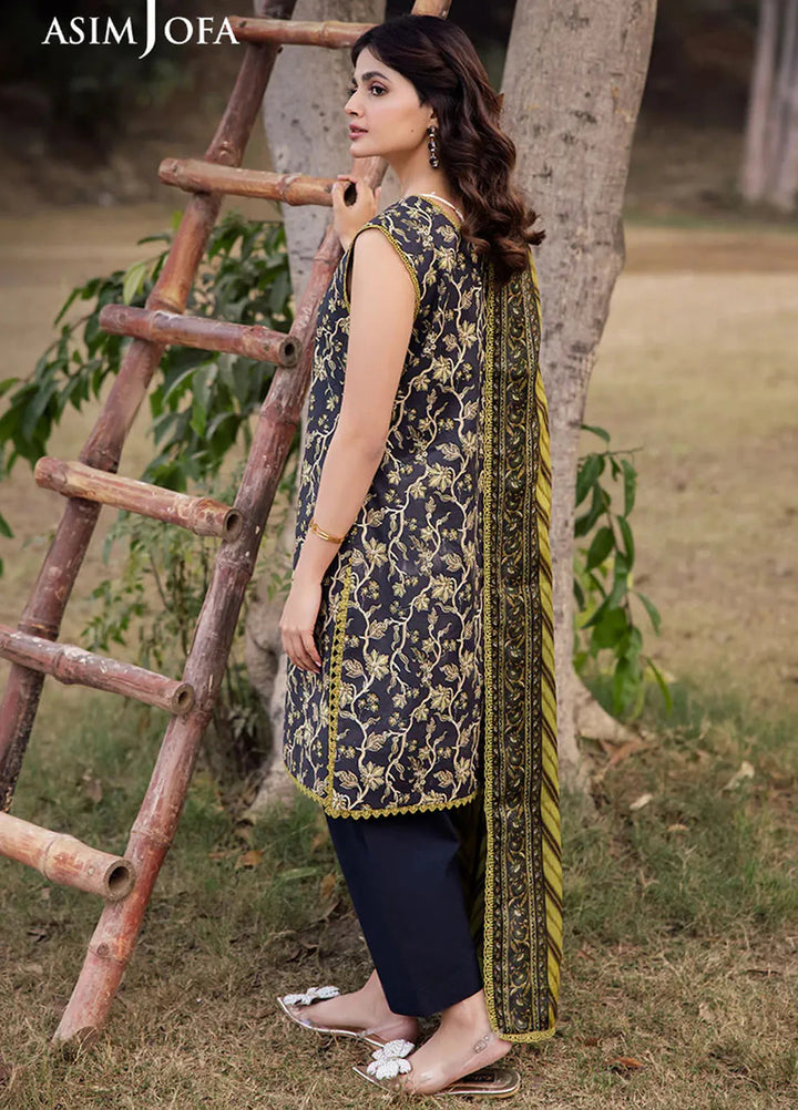 Asim Jofa Printed Lawn Suits Unstitched 3 Piece AJ25P5 AJUBJ-26 - Summer Collection