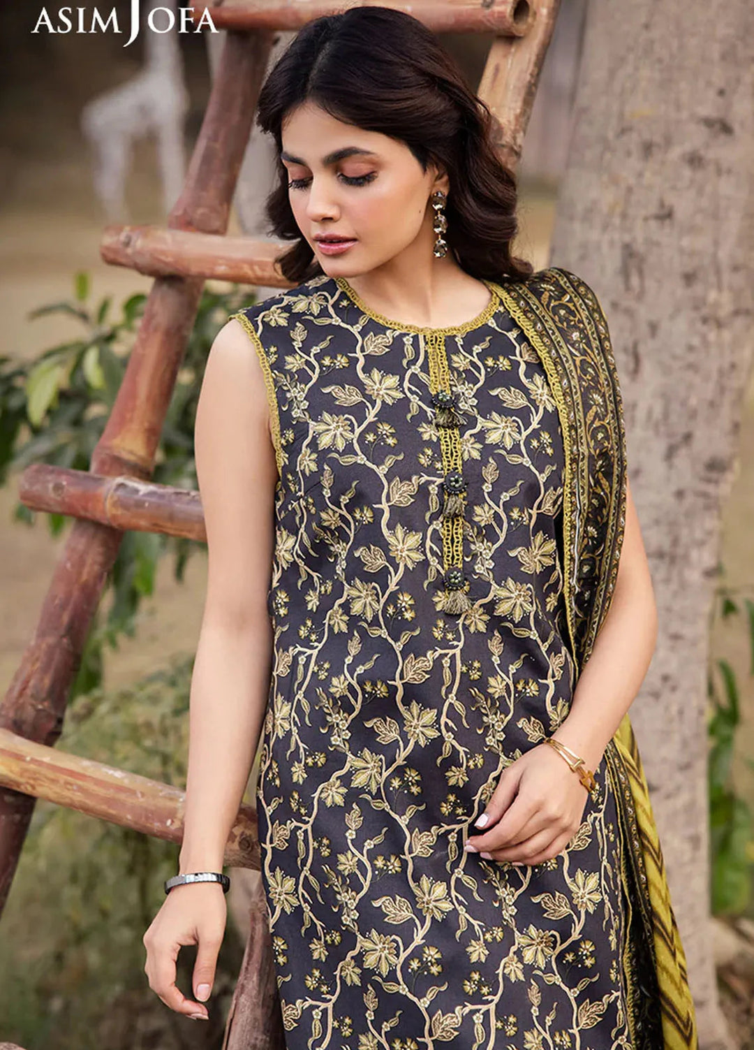 Asim Jofa Printed Lawn Suits Unstitched 3 Piece AJ25P5 AJUBJ-26 - Summer Collection