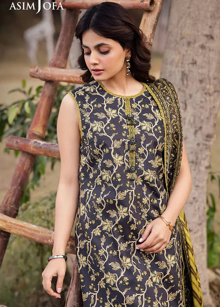Asim Jofa Printed Lawn Suits Unstitched 3 Piece AJ25P5 AJUBJ-26 - Summer Collection