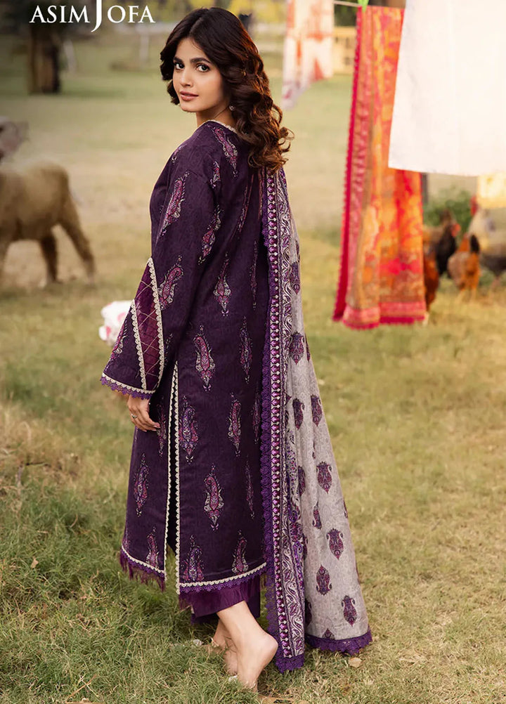 Asim Jofa Printed Lawn Suits Unstitched 3 Piece AJ25P5 AJUBJ-27 - Summer Collection