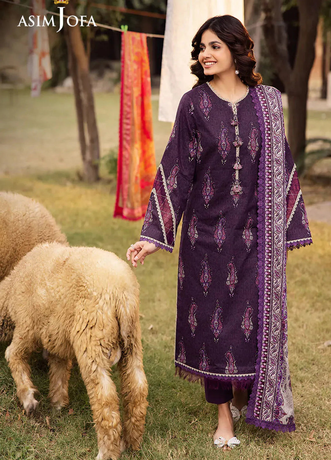 Asim Jofa Printed Lawn Suits Unstitched 3 Piece AJ25P5 AJUBJ-27 - Summer Collection