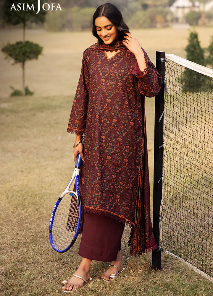 Asim Jofa Printed Lawn Suits Unstitched 3 Piece AJ25P5 AJUBJ-28 - Summer Collection