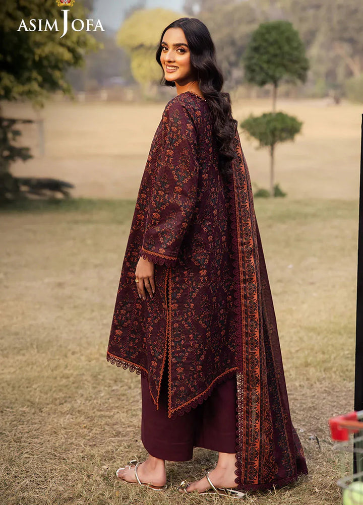 Asim Jofa Printed Lawn Suits Unstitched 3 Piece AJ25P5 AJUBJ-28 - Summer Collection