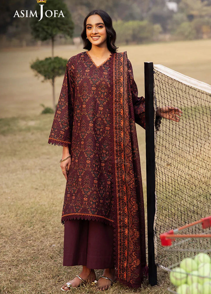 Asim Jofa Printed Lawn Suits Unstitched 3 Piece AJ25P5 AJUBJ-28 - Summer Collection