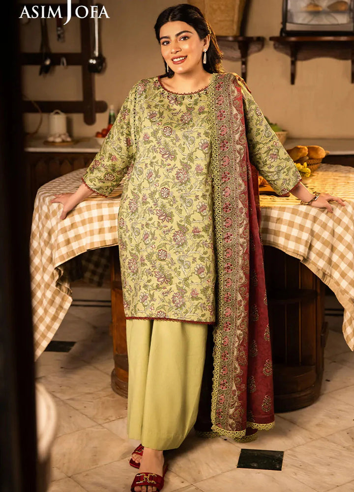 Asim Jofa Printed Lawn Suits Unstitched 3 Piece AJ25P5 AJUBJ-31 - Summer Collection