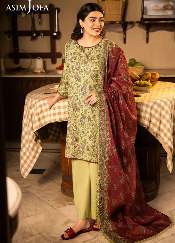 Asim Jofa Printed Lawn Suits Unstitched 3 Piece AJ25P5 AJUBJ-31 - Summer Collection