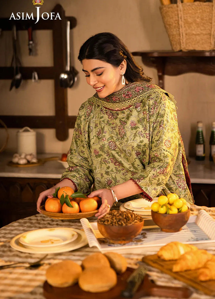Asim Jofa Printed Lawn Suits Unstitched 3 Piece AJ25P5 AJUBJ-31 - Summer Collection