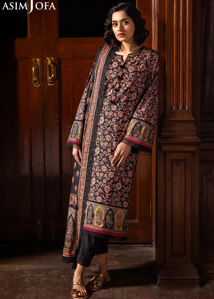Asim Jofa Printed Lawn Suits Unstitched 3 Piece AJ25P5 AJUBJ-45 - Summer Collection