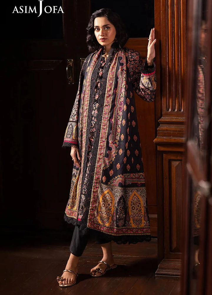 Asim Jofa Printed Lawn Suits Unstitched 3 Piece AJ25P5 AJUBJ-45 - Summer Collection