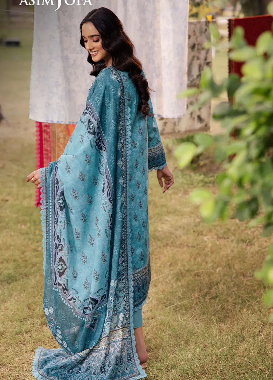 Asim Jofa Printed Lawn Suits Unstitched 3 Piece AJ25P5 AJUBJ-46 - Summer Collection
