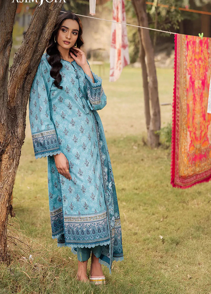 Asim Jofa Printed Lawn Suits Unstitched 3 Piece AJ25P5 AJUBJ-46 - Summer Collection