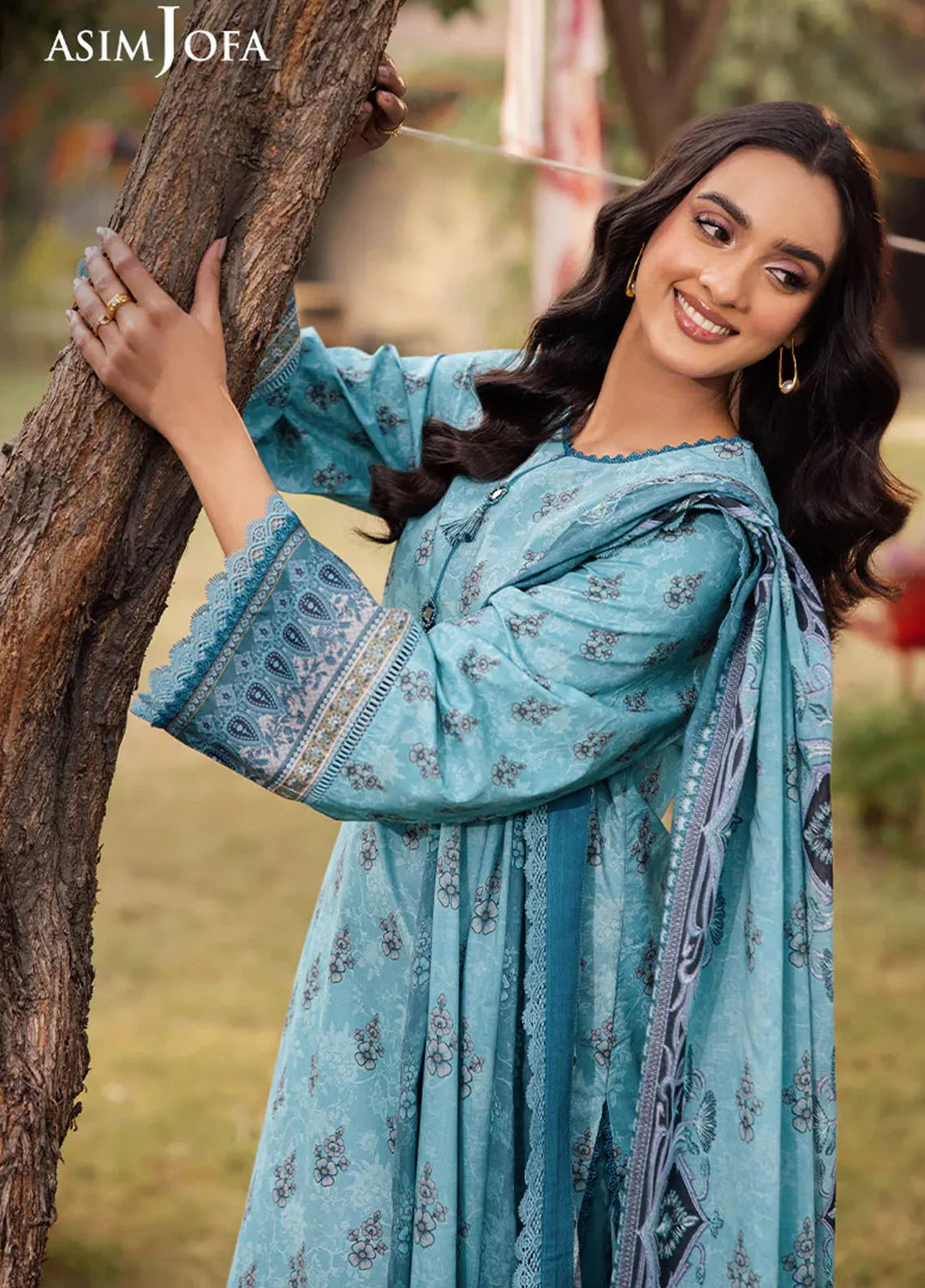 Asim Jofa Printed Lawn Suits Unstitched 3 Piece AJ25P5 AJUBJ-46 - Summer Collection