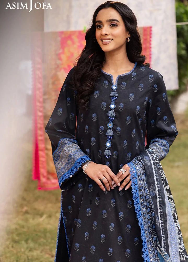Asim Jofa Printed Lawn Suits Unstitched 3 Piece AJ25P5 AJUBJ-55 - Summer Collection