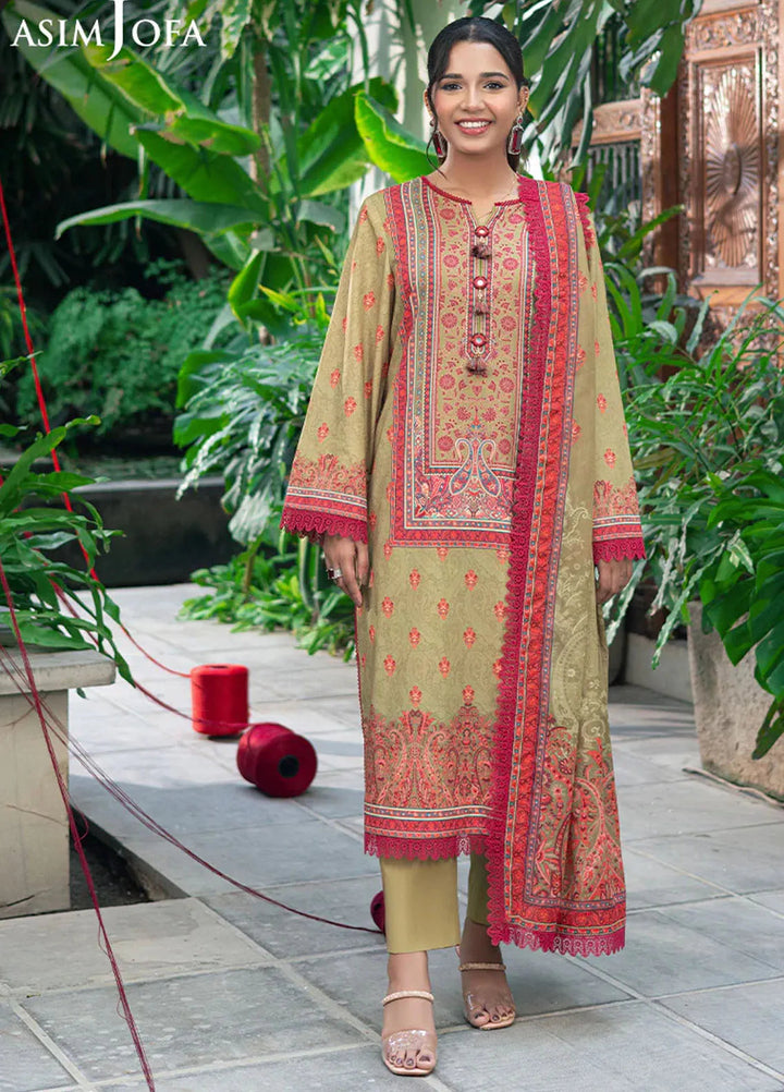 Asim Jofa Printed Lawn Suits Unstitched 3 Piece AJ25P5 AJUUB-28 - Summer Collection