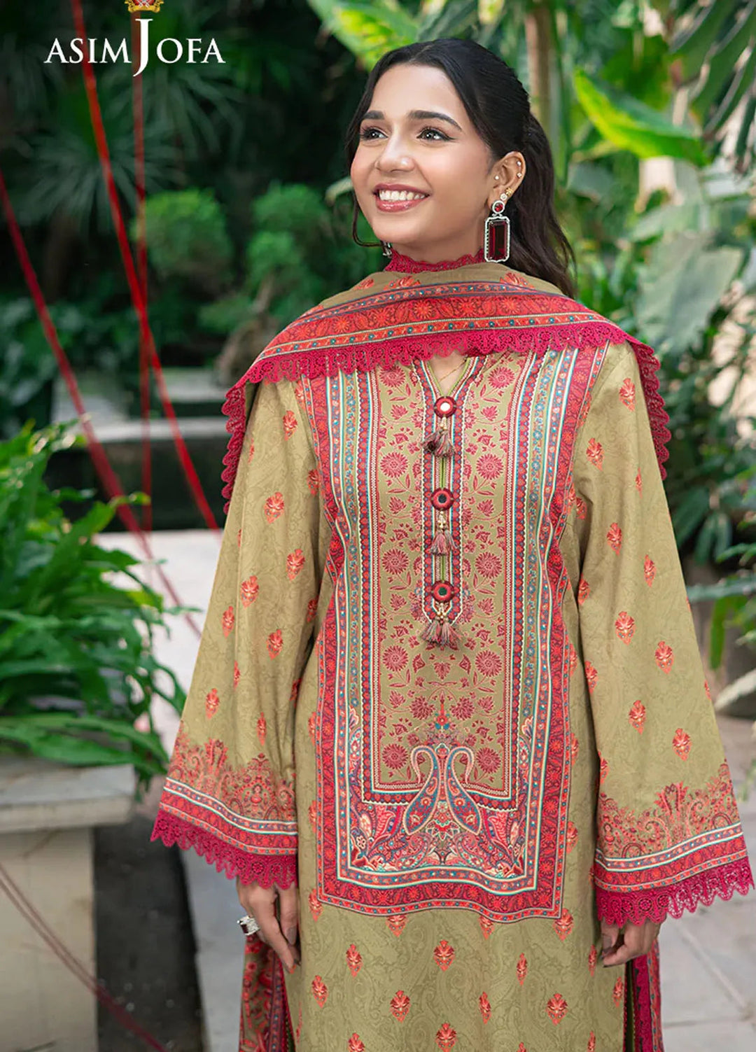 Asim Jofa Printed Lawn Suits Unstitched 3 Piece AJ25P5 AJUUB-28 - Summer Collection