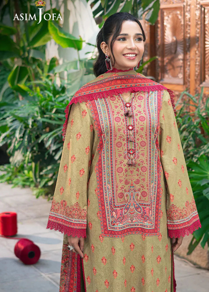 Asim Jofa Printed Lawn Suits Unstitched 3 Piece AJ25P5 AJUUB-28 - Summer Collection