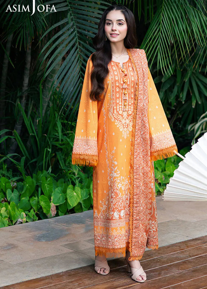 Asim Jofa Printed Lawn Suits Unstitched 3 Piece AJ25P5 AJUUB-29 - Summer Collection