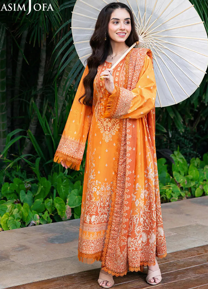 Asim Jofa Printed Lawn Suits Unstitched 3 Piece AJ25P5 AJUUB-29 - Summer Collection