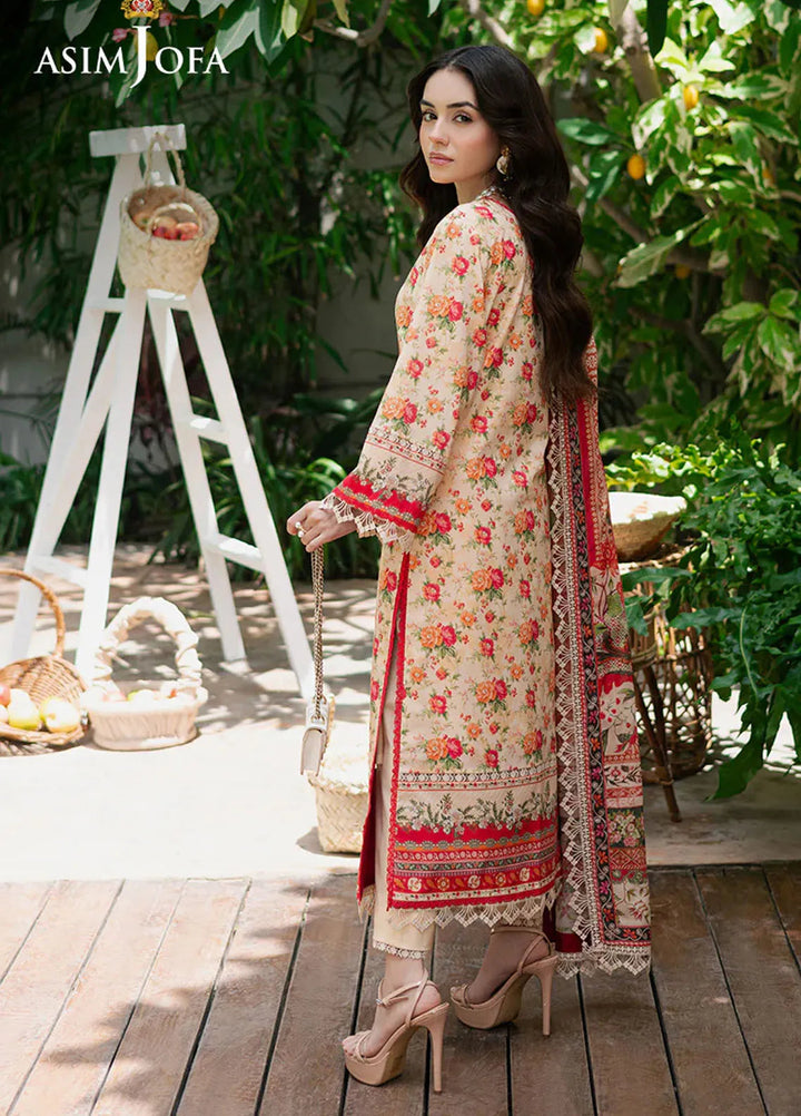 Asim Jofa Printed Lawn Suits Unstitched 3 Piece AJ25P5 AJUUB-31 - Summer Collection