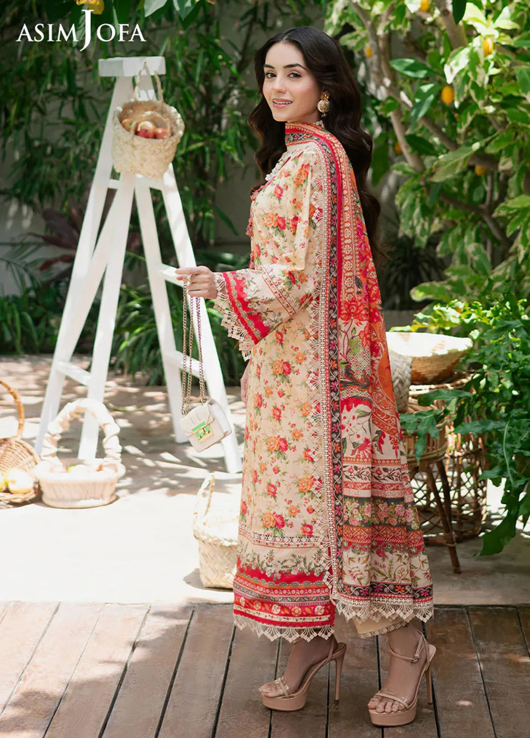Asim Jofa Printed Lawn Suits Unstitched 3 Piece AJ25P5 AJUUB-31 - Summer Collection