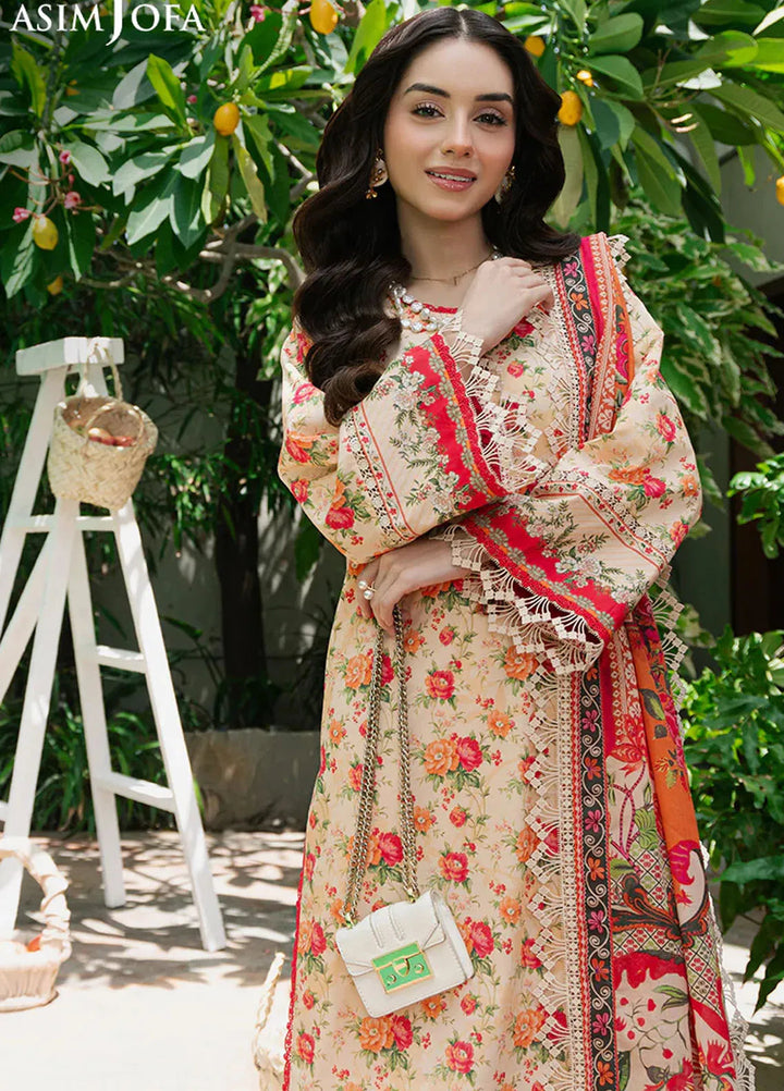 Asim Jofa Printed Lawn Suits Unstitched 3 Piece AJ25P5 AJUUB-31 - Summer Collection