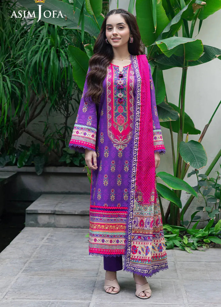 Asim Jofa Printed Lawn Suits Unstitched 3 Piece AJ25P5 AJUUB-34 - Summer Collection