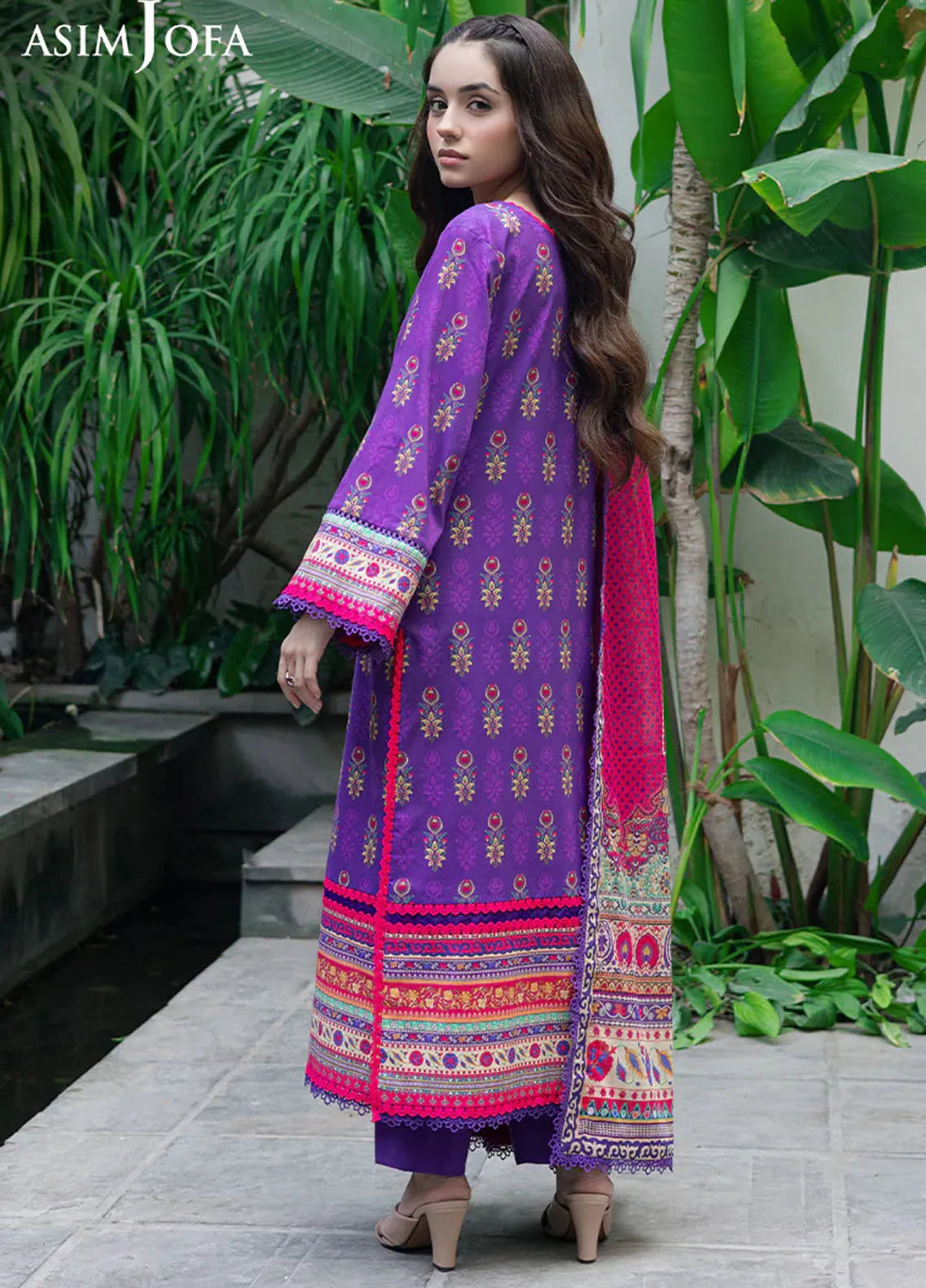 Asim Jofa Printed Lawn Suits Unstitched 3 Piece AJ25P5 AJUUB-34 - Summer Collection