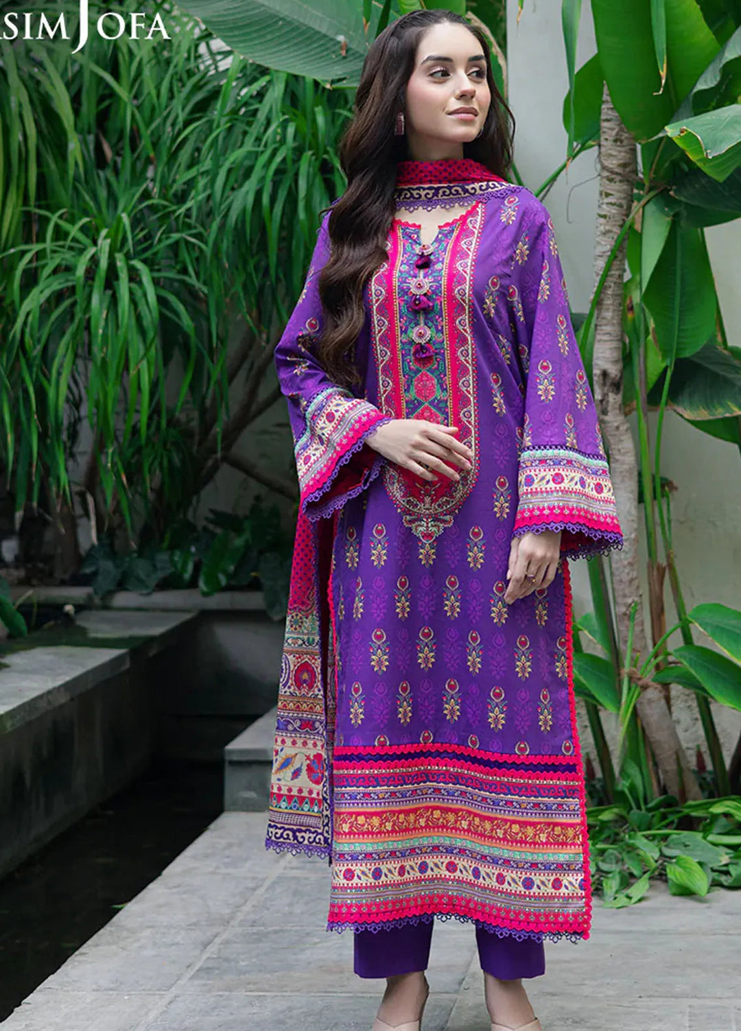 Asim Jofa Printed Lawn Suits Unstitched 3 Piece AJ25P5 AJUUB-34 - Summer Collection
