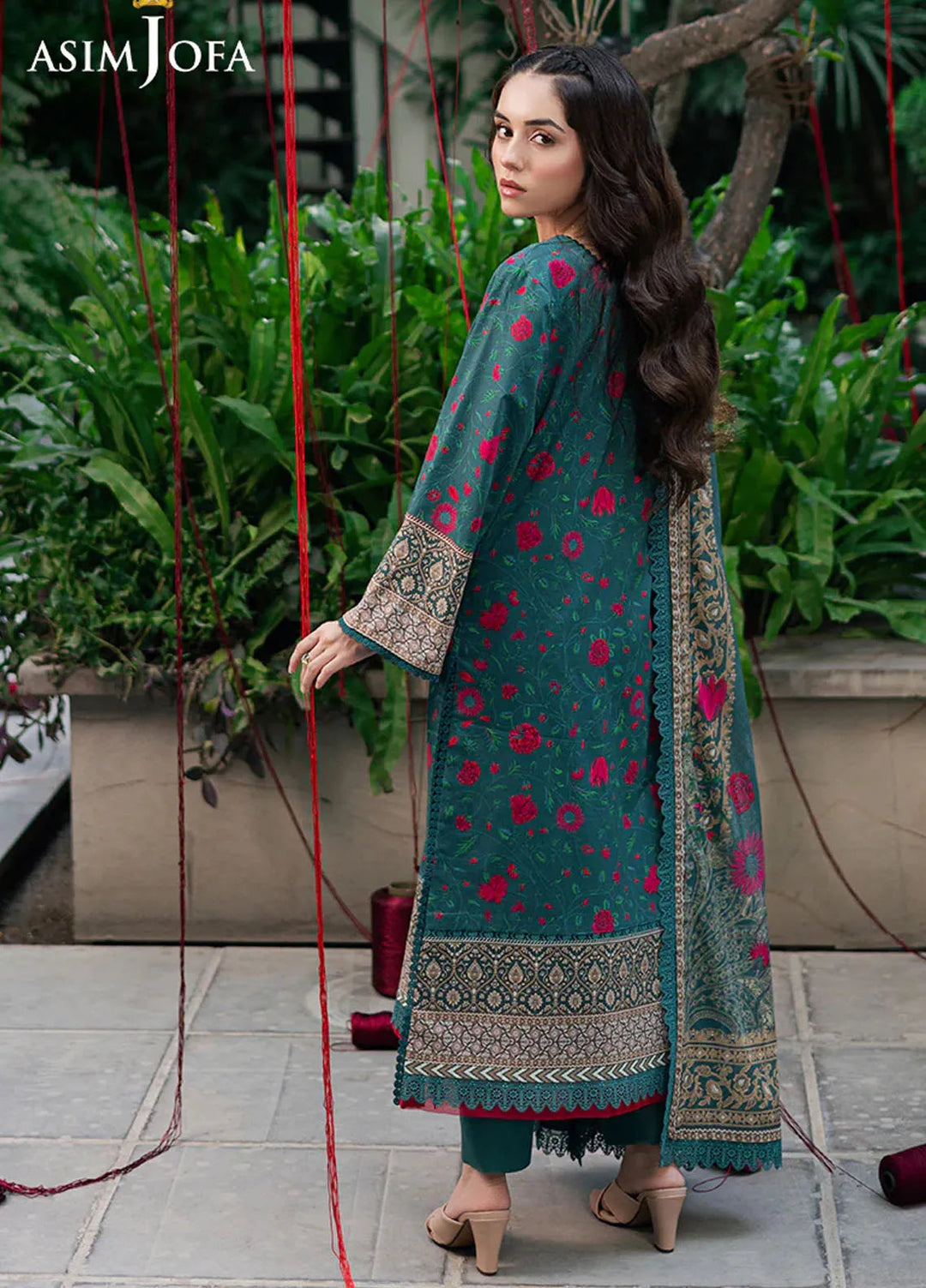 Asim Jofa Printed Lawn Suits Unstitched 3 Piece AJ25P5 AJUUB-38 - Summer Collection