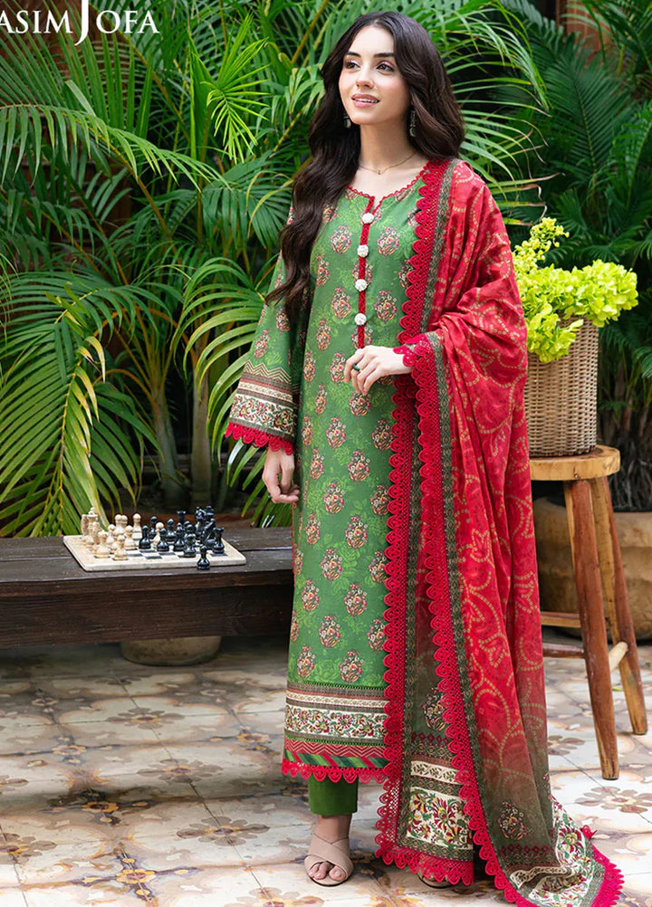 Asim Jofa Printed Lawn Suits Unstitched 3 Piece AJ25P5 AJUUB-40 - Summer Collection