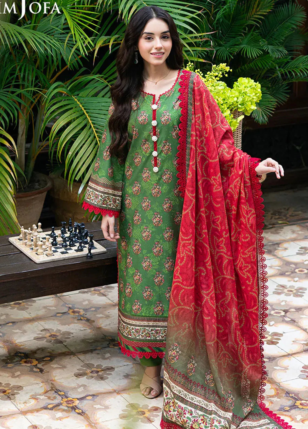 Asim Jofa Printed Lawn Suits Unstitched 3 Piece AJ25P5 AJUUB-40 - Summer Collection