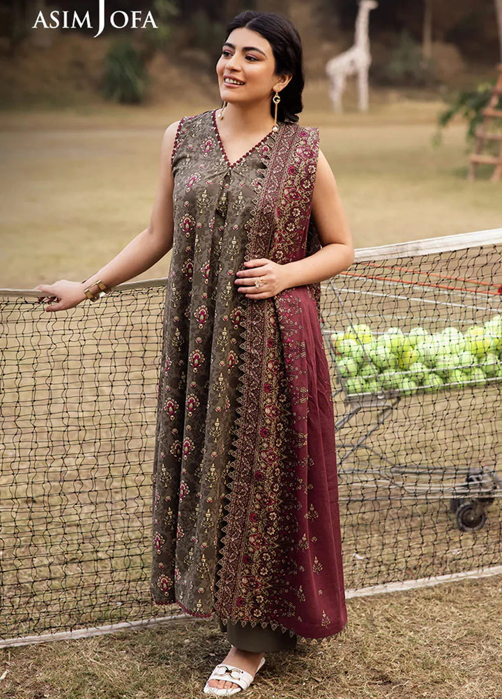 Asim Jofa Printed Lawn Suits Unstitched 3 Piece AJ25P6 AJUBJ-29 - Summer Collection