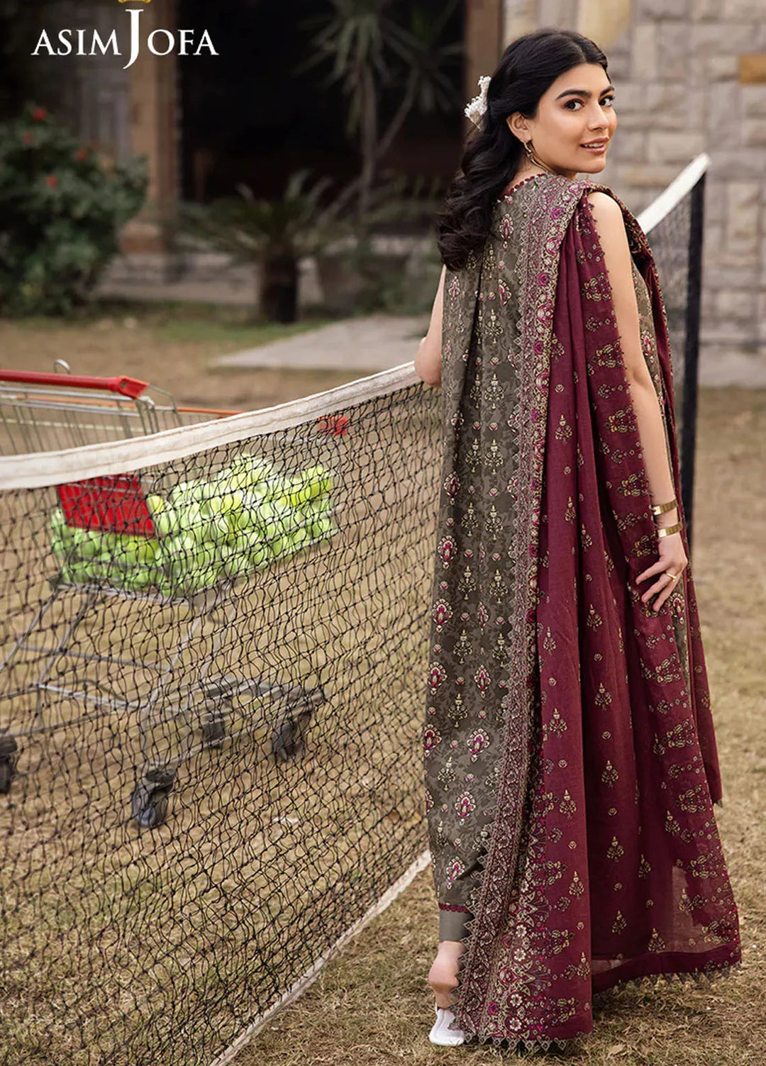 Asim Jofa Printed Lawn Suits Unstitched 3 Piece AJ25P6 AJUBJ-29 - Summer Collection