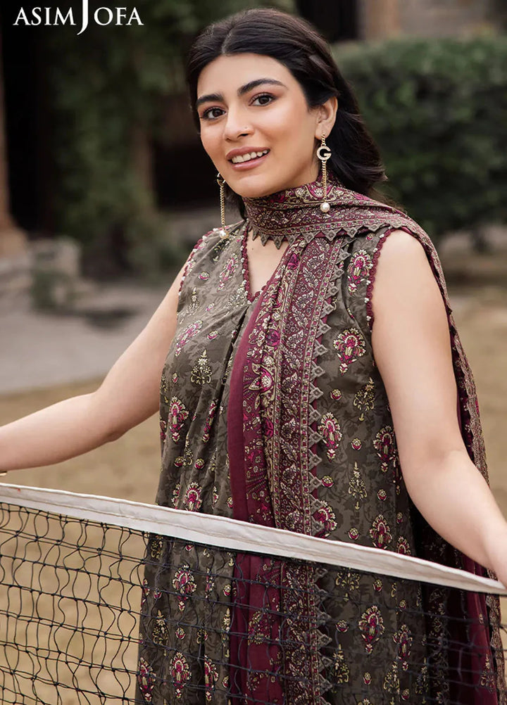 Asim Jofa Printed Lawn Suits Unstitched 3 Piece AJ25P6 AJUBJ-29 - Summer Collection
