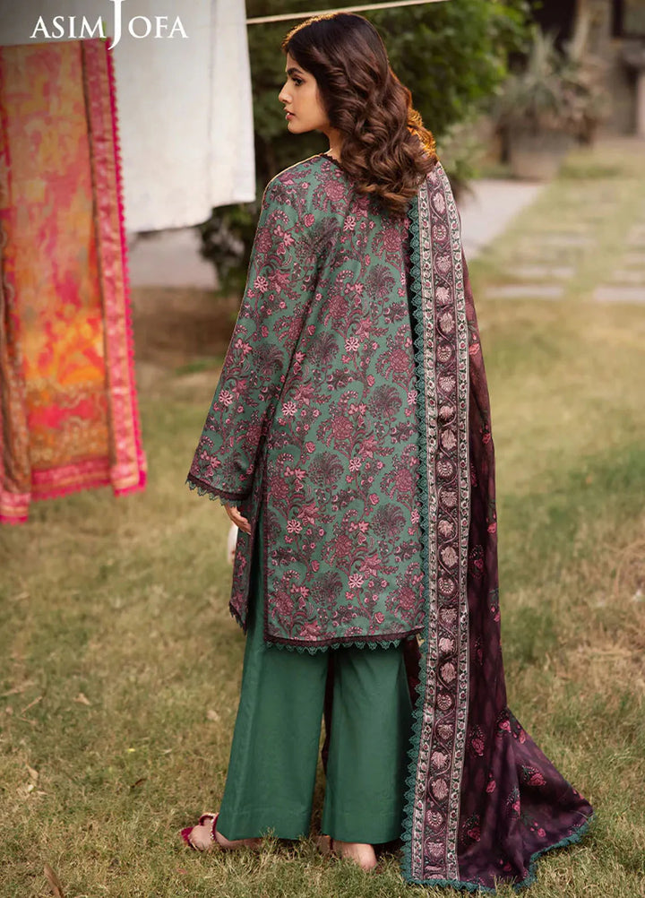 Asim Jofa Printed Lawn Suits Unstitched 3 Piece AJ25P6 AJUBJ-32 - Summer Collection
