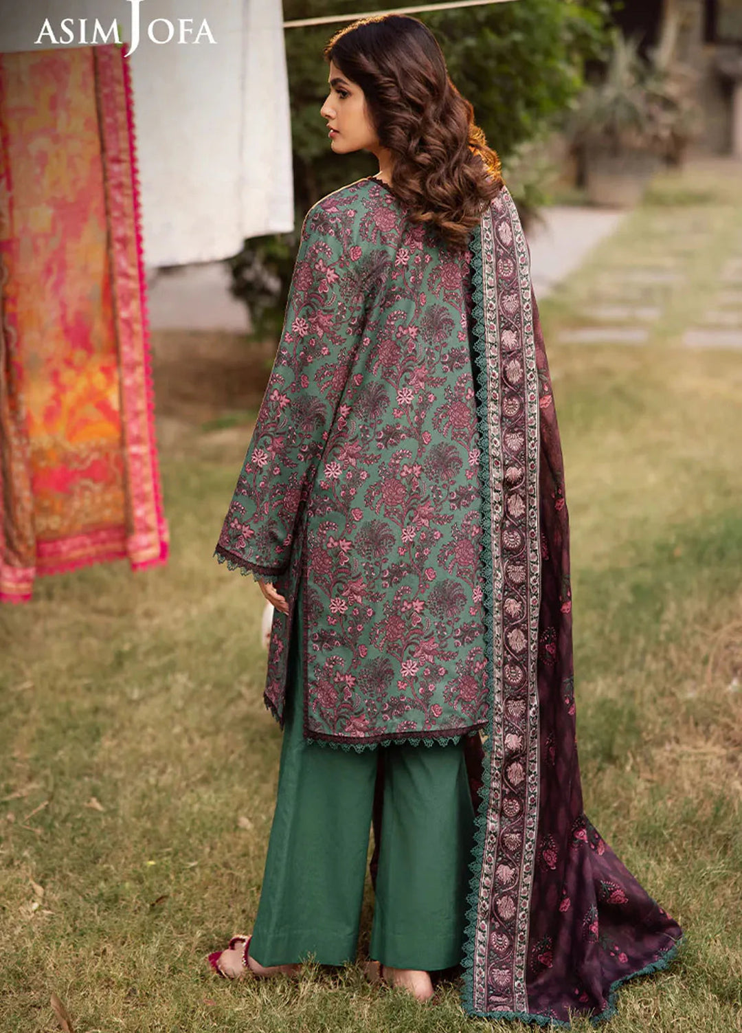 Asim Jofa Printed Lawn Suits Unstitched 3 Piece AJ25P6 AJUBJ-32 - Summer Collection