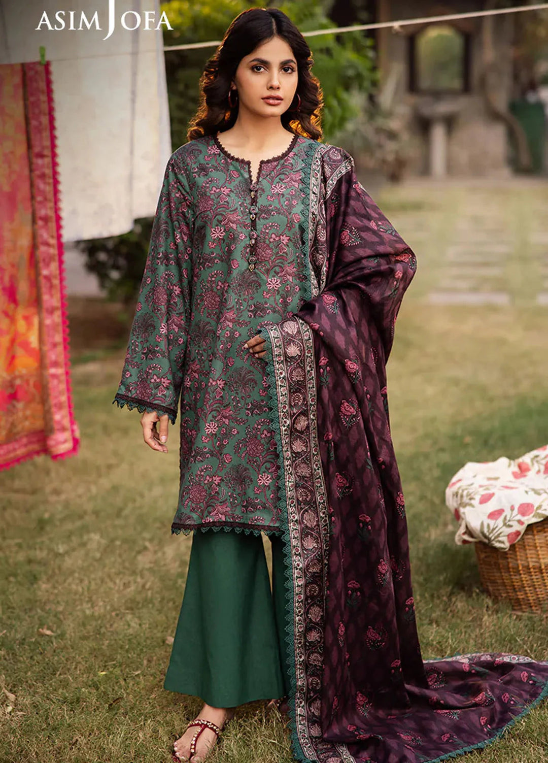 Asim Jofa Printed Lawn Suits Unstitched 3 Piece AJ25P6 AJUBJ-32 - Summer Collection