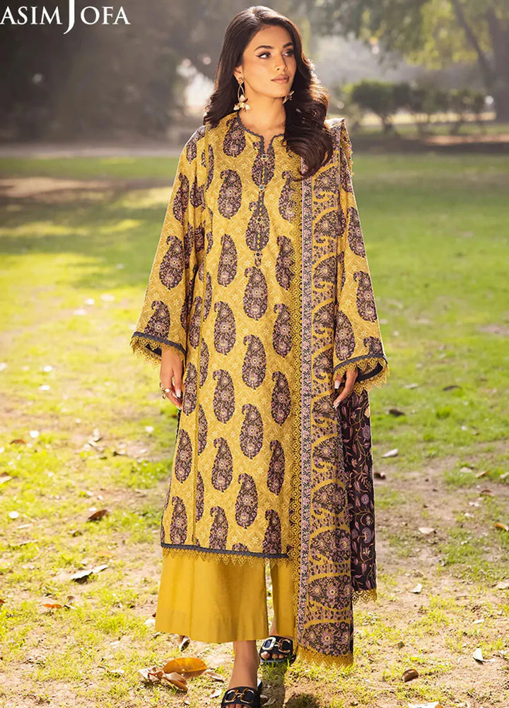 Asim Jofa Printed Lawn Suits Unstitched 3 Piece AJ25P6 AJUBJ-33 - Summer Collection