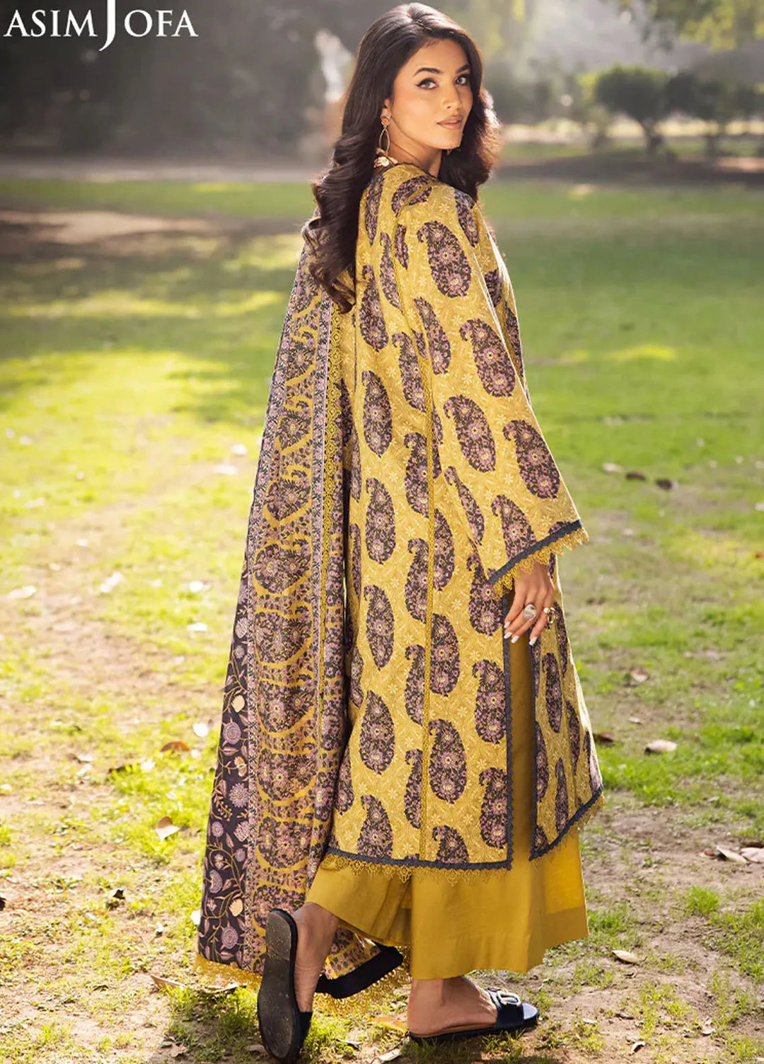 Asim Jofa Printed Lawn Suits Unstitched 3 Piece AJ25P6 AJUBJ-33 - Summer Collection