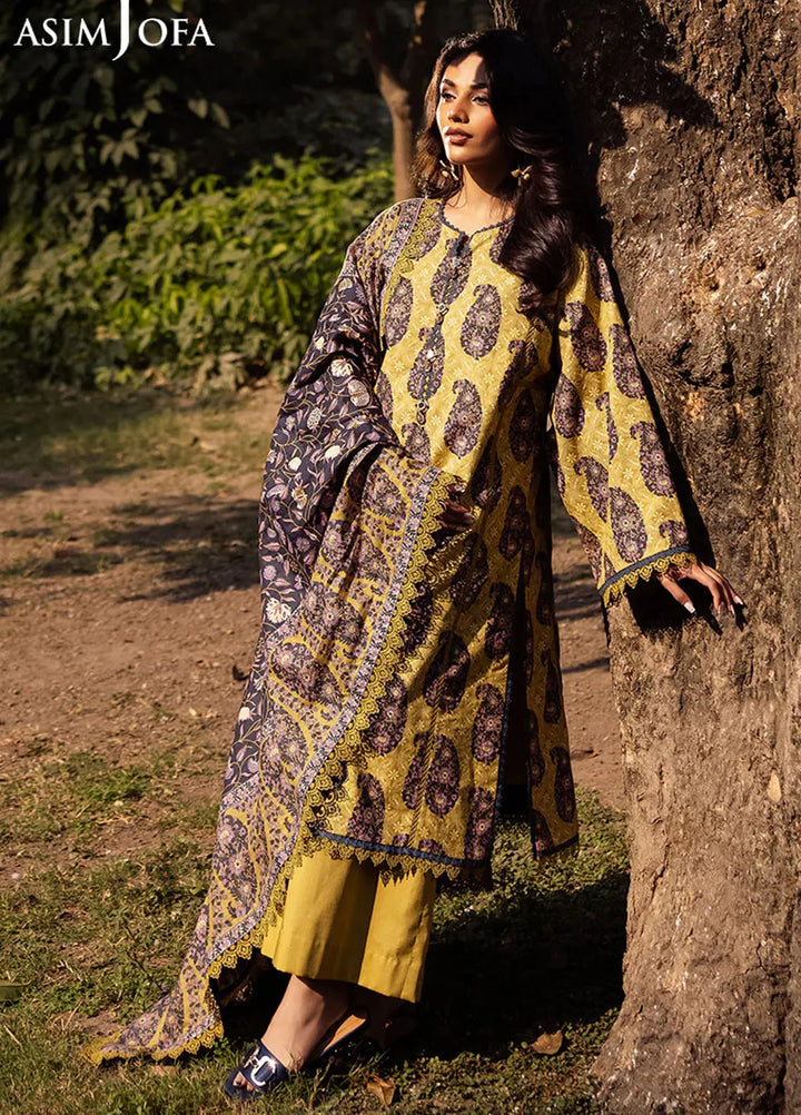 Asim Jofa Printed Lawn Suits Unstitched 3 Piece AJ25P6 AJUBJ-33 - Summer Collection
