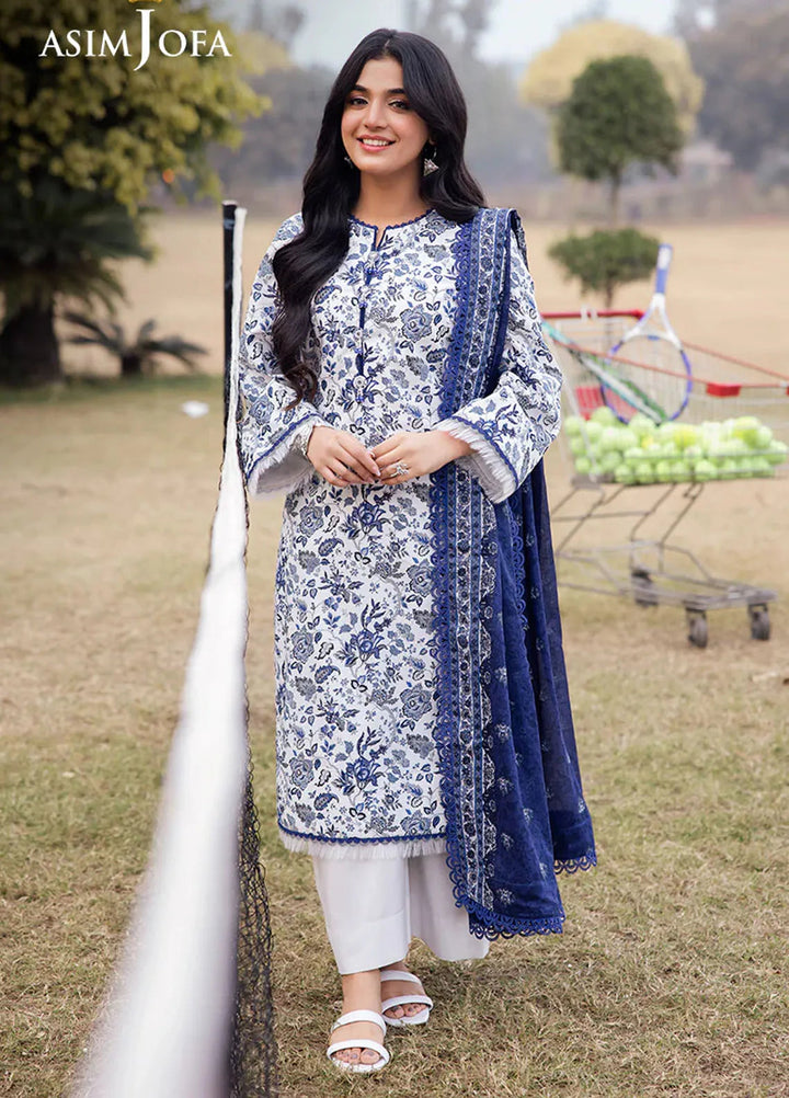 Asim Jofa Printed Lawn Suits Unstitched 3 Piece AJ25P6 AJUBJ-35 - Summer Collection