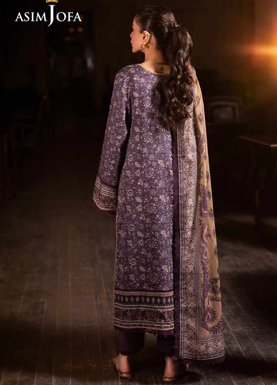 Asim Jofa Printed Lawn Suits Unstitched 3 Piece AJ25P6 AJUBJ-48 - Summer Collection